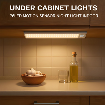 TAILEDEN Under Cabinet Lights,76LED Motion Sensor Night Light Indoor